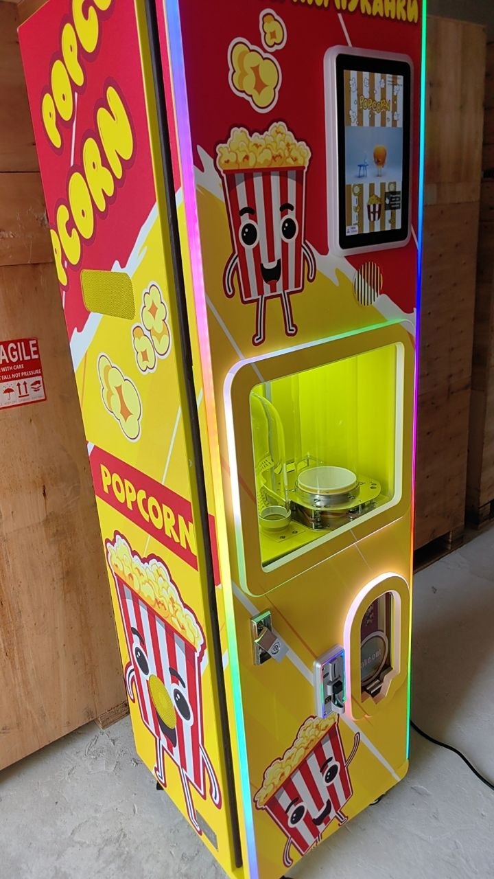 Професионална вендинг машина за царевични пуканки – модел Popcorn Vending Pro
