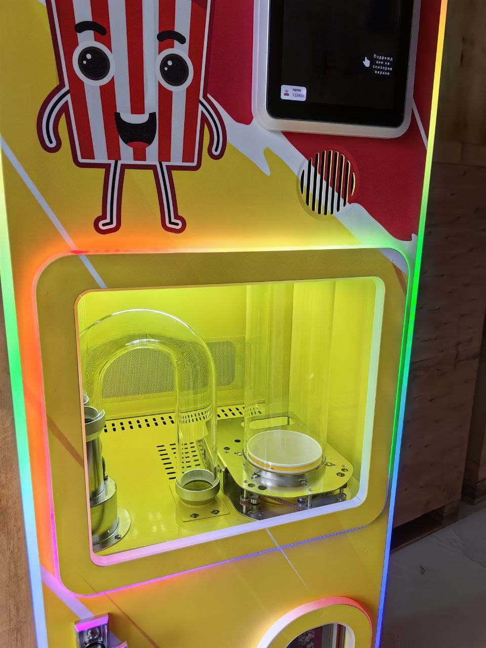 Професионална вендинг машина за царевични пуканки – модел Popcorn Vending Pro